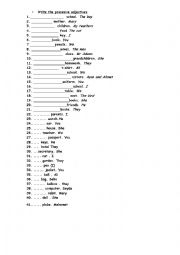 POSSESIVE ADJECTIVES