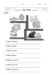 English Worksheet: Town