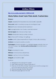 English Worksheet: Monty Python Pilots Sketch (Practical Jokes)