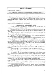 English Worksheet: Immigration