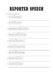 English Worksheet: Reported Speech