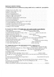 English Worksheet: Past modals