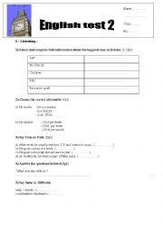 Mid term test 2 for 8th formers tunisian curriculum