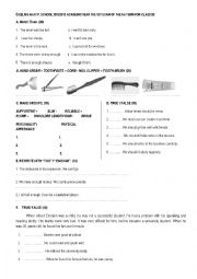 English Worksheet: too enough / must