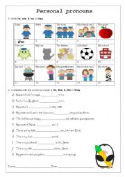 Personal Pronouns Practice - Subject form