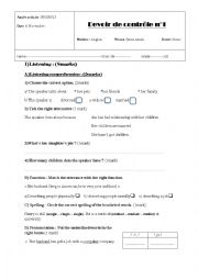 English Worksheet: ordinary test1