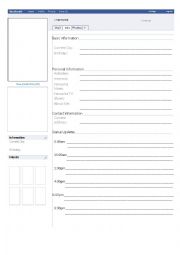 English Worksheet: FACEBOOK Template