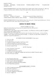 English Worksheet: TRINITY grade 4- grade 5: ideas to develop Trinity Topics