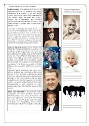 English Worksheet: Famous