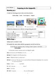 English Worksheet: preparing for the trip