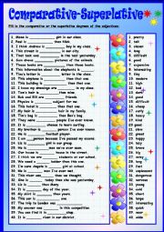 English Worksheet: Comparative-Superlative