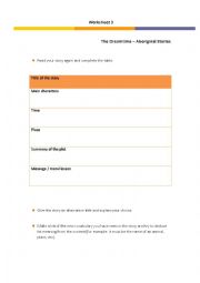 English Worksheet: The Dreamtime - Aboriginal stories