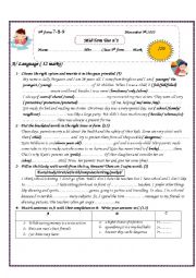 English Worksheet: mid term test 19th form