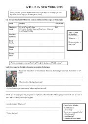 English Worksheet: A Tour in New York City