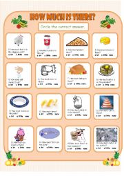 English Worksheet: How Much Is There?