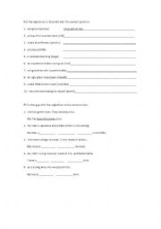 English Worksheet: Order of adjectives