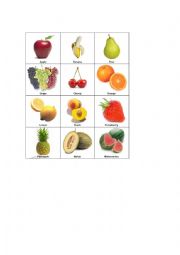 English Worksheet: VOCABULARY-FRUITS