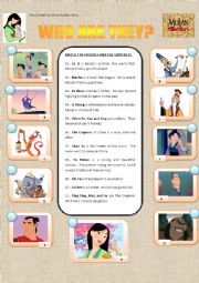 English Worksheet: Who are they? - Mulan