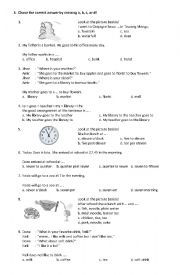 englist test for grade 3