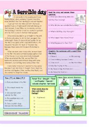 English Worksheet: A terrible day