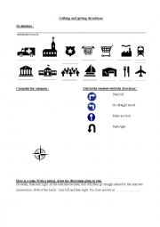 English Worksheet: Getting and Giving directions - answers included