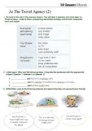 English Worksheet: At the Travel Agency - Part 2 - Listening + Speaking