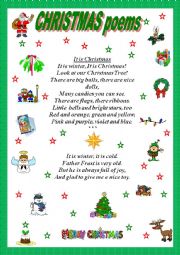 English Worksheet: Christmas poems