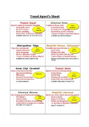 English Worksheet: Roleplay- at the Travel Agency