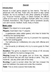 English Worksheet: soccer