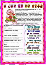 English Worksheet: a day in my life