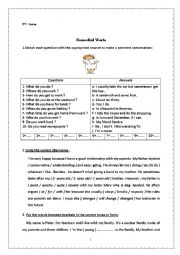 English Worksheet: remedial work 9th form