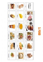 English Worksheet: FOOD PICTIONARY - Fish, meat, different meals