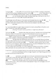 English Worksheet: Let it Be story gap fill text with answers text