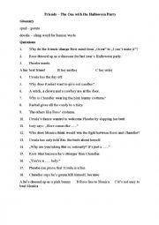 English Worksheet: Friends - The One with the Halloween Party