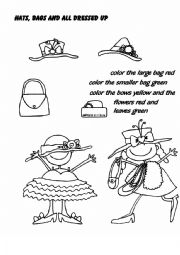 English Worksheet: Hats, Bags and Dress up