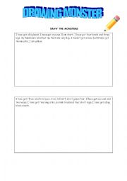 English Worksheet: drawing monster