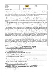 English Worksheet: YOUTH READING