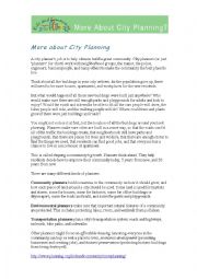 English Worksheet: city planning