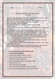English Worksheet: Charlie And The Chocolate Factory