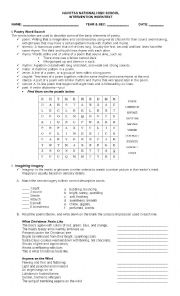 Poetry Writing Worksheet