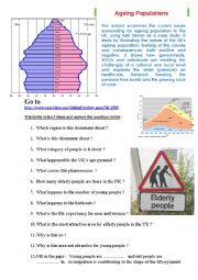 English Worksheet: Ageing Populations (video)