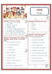 English Worksheet: Verb to be