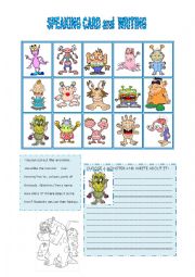 English Worksheet: Speaking and writing cards