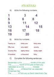 English Worksheet: Cardinal numbers or ordinal numbers.