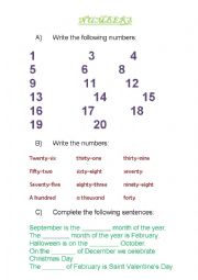 Cardinal numbers or ordinal numbers.