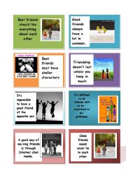 English Worksheet: FRIENDS CONVERSATION CARDS part 1