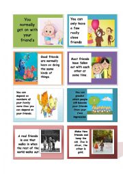 English Worksheet: FRIENDS CONVERSATION CARDS part 2