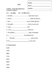 English Worksheet: Present Continuous