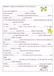 English Worksheet: Present simple or continuous