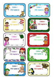 English Worksheet: Name tags